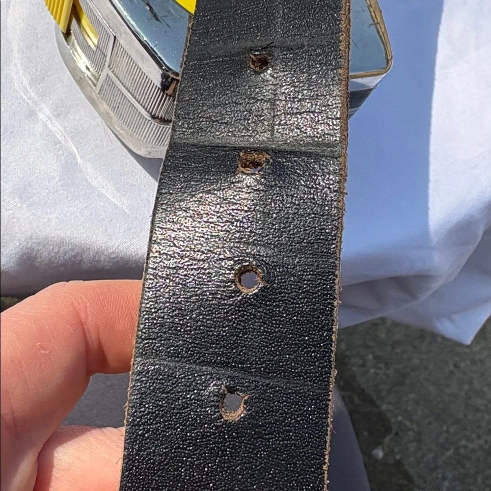 Levi’s Black Raw-edge Leather Belt Size 41-47”
